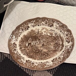 Royal Staffordshire STRATFORD STAGE Brown Transferware Platter